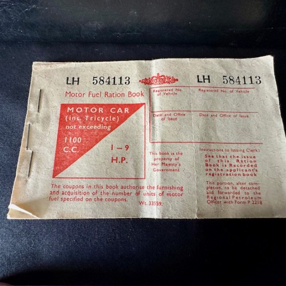 WW2 Driving Ration Book